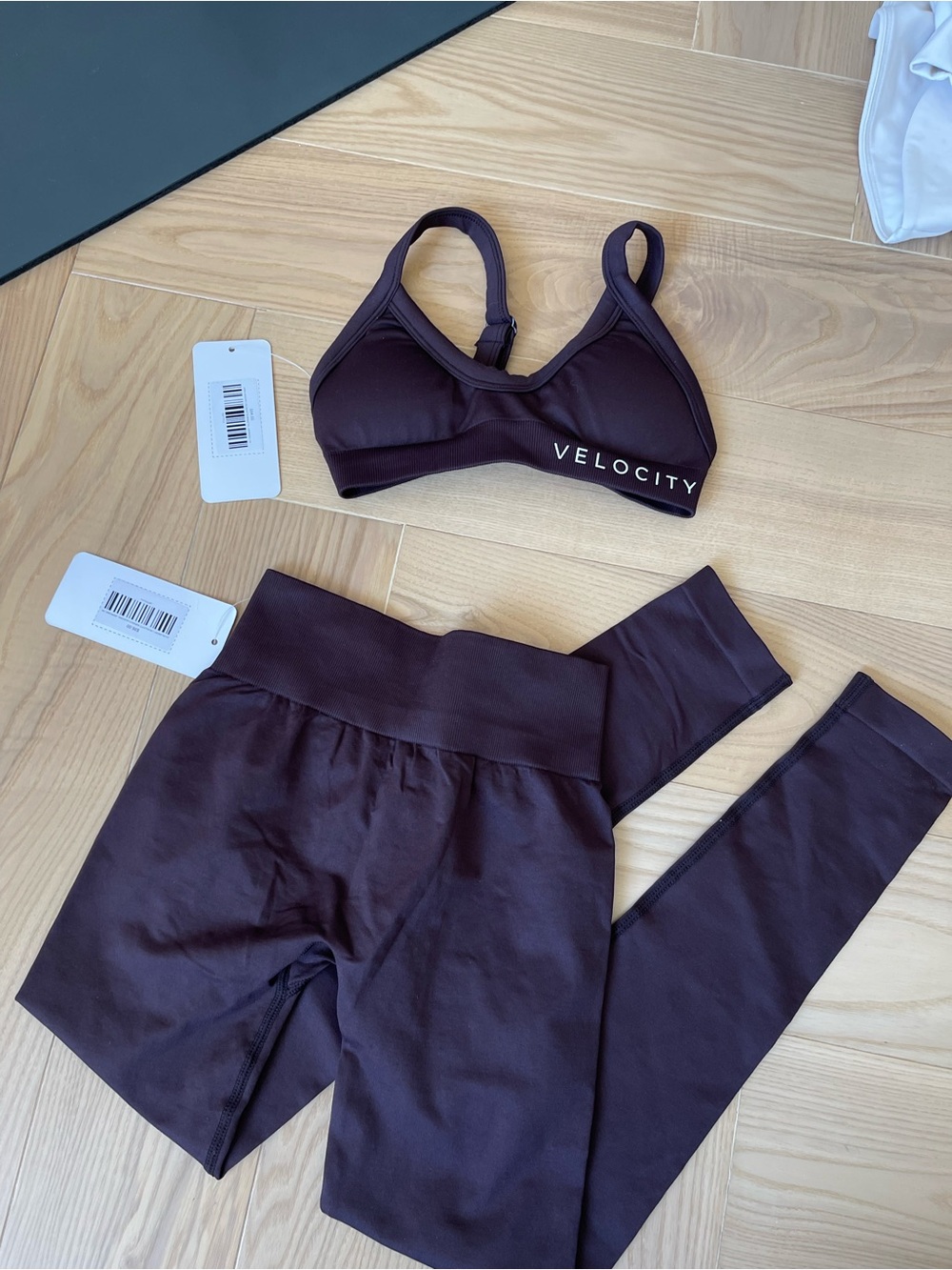 Velocity Plum Active Bra & High-Waist Leggings Set